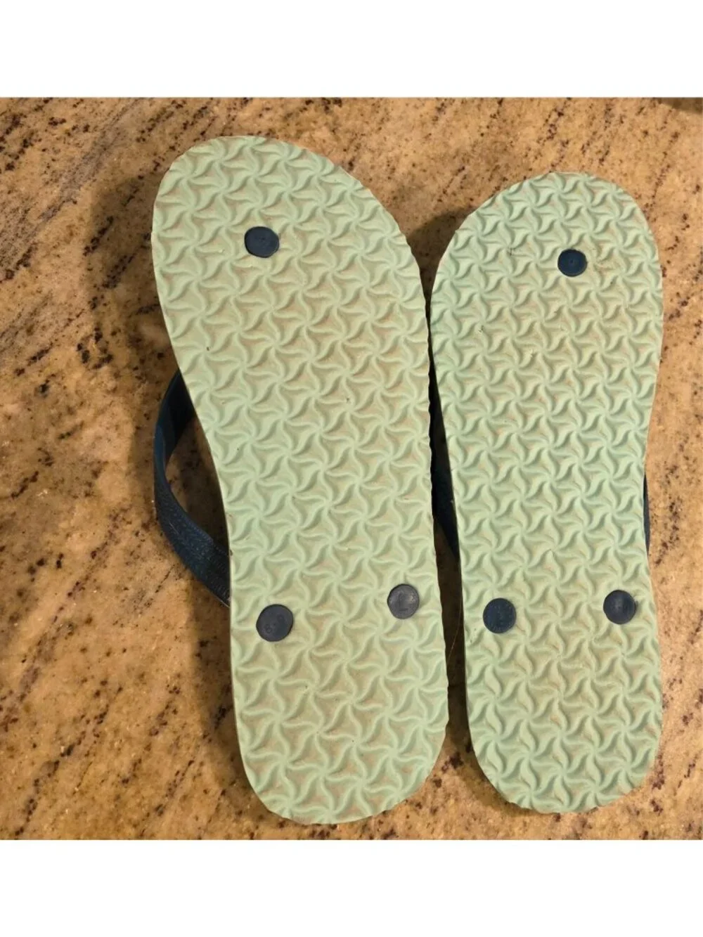 OLD NAVY MEN'S 8-9 Palm Tree Print Blue Thong Rubber Flip Flops Large